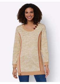 Casual Looks Damen Sweatshirt, gelb, Gr. 36, gemustert, mehrfarbig, bedruckt, meliert, unifarben, 100% Baumwolle, Einsatz:35% Baumwolle, 65%