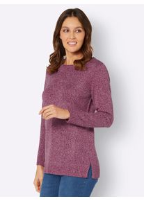 Classic Basics Damen Longpullover "Long-Pullover", lila, Gr. 52, meliert, gemustert, mehrfarbig, 100% Polyacryl, Pullover