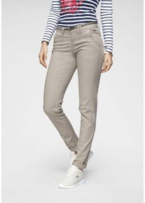 Kangaroos Damen Chinohose, beige, casual, Gr. 32, unifarben, Web, Obermaterial: 98% Baumwolle, 2% Elasthan, Hosen, in schmaler Form, mit Kordel zu