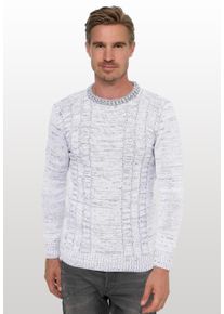 Rusty Neal Herren Strickpullover, weiß, casual, Gr. M, mehrfarbig, 70% Polyacryl, 30% Baumwolle, Pullover, mit meliertem Design