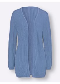 Classic Basics Damen Strickjacke, blau, Gr. 54, unifarben, 100% Polyacryl, Strickjacken