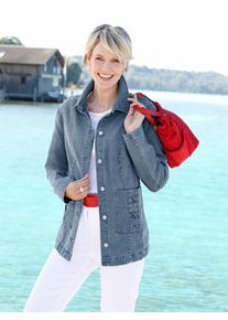 Classic Basics Damen Jeansjacke, blau, Gr. 52, unifarben, 81% Baumwolle, 17% Polyester, 2% Elasthan, Jacken