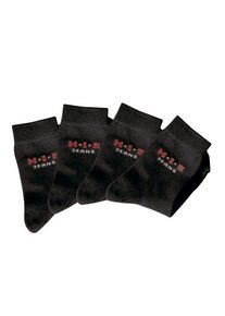 H.I.S. H.I.S Kinder Basicsocken, Gr. 23, schwarz, Polyamid, Baumwolle, Elasthan (LYCRA), unifarben, Socken, mit kontrasfarbenem Logo