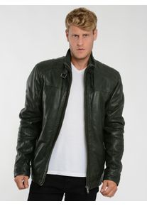 JCC Herren Lederjacke "3102240", grün, Gr. 50, Obermaterial: 100% Lammleder; Innenfutter oben: 100% Polyester; Innenfutter unten: 100% Baumwolle;