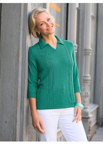 Classic Basics Damen 3/4 Arm-Pullover "Pullover", grün, Gr. 40, unifarben, 100% Polyacryl, Pullover