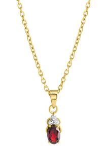 Firetti Damen Kette mit Anhänger "Schmuck Geschenk Silber 925 Halsschmuck Halskette Ankerkette", Silber 925 (Sterlingsilber), L: 45cm B: 1,5mm, rot,