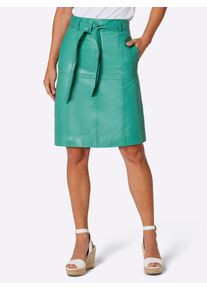 Damen Lederrock, grün, Gr. 38, CREATION L PREMIUM, unifarben, 100% Lammnappaleder, Röcke