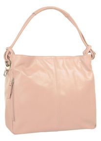 Samantha Look Damen Shopper, rosa, Leder, unifarben, leicht glänzend, Taschen, echt Leder, Made in Italy