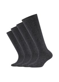 Camano Kinder Kniestrümpfe "Kniestrümpfe 4er Pack", Gr. 31, grau, 78% Baumwolle 21% Polyamid 1% Elasthan, uni, Socken