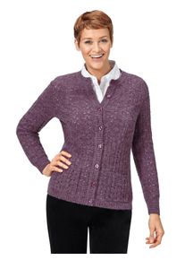 Classic Basics Damen Strickjacke, lila, Gr. 38, meliert, 73% Polyacryl, 20% Polyamid, 7% Polyester, Strickjacken