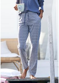 Vivance Dreams Damen Schlafhose, Gr. 32, grau, Single Jersey, Obermaterial: 50% Baumwolle, 50% Viskose, gemustert, feminin, Hosen, mit Alloverdruck