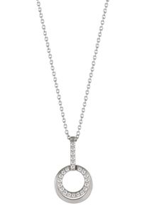 UNIKE JEWELLERY Damen Kette mit Anhänger "CLASSY CIRCLE ELEMENT KREISE RUND, UK.CL.1206.0035", Silber 925 (Sterlingsilber), L: 47cm, silber, Silber