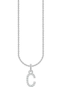 Thomas Sabo Damen Kette mit Anhänger "Buchstabe, KE2240 - KE2265-051-14-L45V, KE2240 - KE2265-414-14-L45V", 45, C, Silber 925 (Sterlingsilber), bunt,