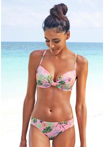 s.Oliver Damen Bügel-Bikini-Top "Azalea", rosa, Gr. 38, floral, Microfaser, Recycling-Polyamid, Microfaser, Bikini-Oberteile, im tropischen Druck