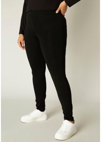 Damen Jeggings "Arnika", schwarz, casual, Gr. 44, Base Level Curvy, unifarben, Web, Obermaterial: 65% Viskose, 30% Polyamid, 5% Elasthan, Hosen, mit