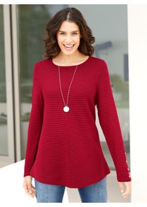 Inspirationen Damen Rundhalspullover "Pullover", rot, Gr. 36, unifarben, bedruckt, gemustert, metallic, 50% Baumwolle, 50% Viskose, Pullover
