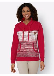 Casual Looks Damen Sweatshirt, rot, Gr. 36, gemustert, mehrfarbig, 100% Baumwolle, Sweatshirts