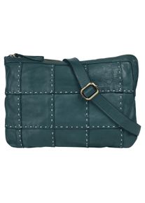 Samantha Look Damen Umhängetasche, blau, Leder, unifarben, leicht glänzend, Taschen, echt Leder, Made in Italy
