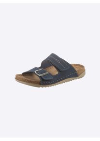 Fischer Damen Pantolette, Gr. 37, blau, Lederimitat, sportlich, Schuhe
