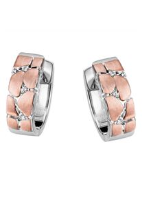 Firetti Damen Paar Creolen "Schmuck Geschenk Silber 925 Leopardenmuster", Silber 925 (Sterlingsilber), rosa, Silber 925 (Sterlingsilber), Ohrringe,