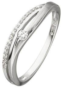 Jobo Damen Silberring, 54, Silber 925 (Sterlingsilber), silber, Silber 925 (Sterlingsilber), Fingerringe, 925 Silber mit Zirkonia