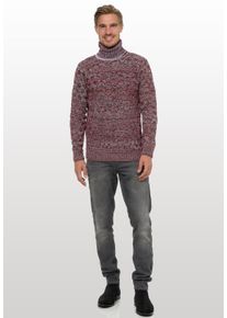 Rusty Neal Herren Strickpullover, rot, casual, Gr. S, unifarben, 70% Polyacryl, 30% Baumwolle, Pullover, mit angesagtem Karo-Design