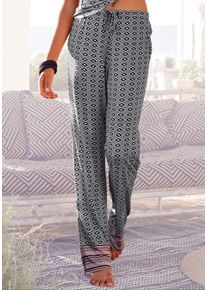 Vivance Dreams Damen Schlafhose, Gr. 36, braun, Single Jersey, Obermaterial: 100% Viskose, bedruckt, feminin, Hosen, in schönem Ethno-Design