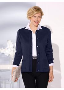 CLASSIC Damen Strickjacke, blau, Gr. 38, unifarben, 50% Polyacryl, 50% Schurwolle, Strickjacken