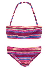 Buffalo Kinder Bandeau-Bikini "Lux Kids", rot, Gr. 158, gemustert, bedruckt, Polyamid, Bikini-Sets, mit abstraktem Druck
