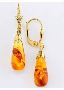 Lady Damen Paar Ohrhänger, Bernstein ct, Metall, gold, Metall, Ohrringe