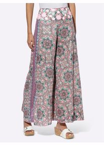 Heine Damen Webhose, bunt, Gr. 46, gemustert, mehrfarbig, ethno, bedruckt, 100% Polyester, Hosen
