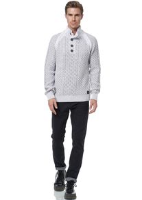 Rusty Neal Herren Strickpullover, weiß, casual, Gr. M, unifarben, 75% Polyacryl, 25% Baumwolle, Pullover, in tollem Grobstrick-Design