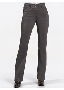 Inspirationen Damen Bootcut-Jeans, grau, Gr. 20, unifarben, 97% Baumwolle, 3% Elasthan, Jeans