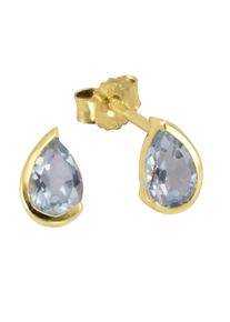 Vivance Damen Paar Ohrstecker "585/- Gelbgold glanz Blautopas", ONE-SIZE, Gold, gelb, Gold, Ohrringe