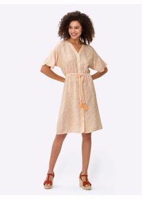 Heine Damen Druckkleid "Druck-Kleid", orange, Gr. 38, geblümt, gemustert, mehrfarbig, bedruckt, 100% Viskose, Kleider