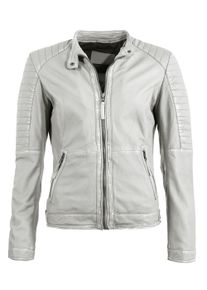 JCC Damen Bikerjacke "6011044-2", grau, Gr. XXL, Obermaterial: 100% Leder, Schaf / Futter: 100% Baumwolle / Ärmelfutter: 100% Polyester / Wattierung: