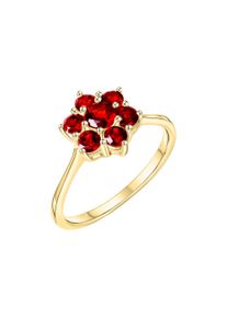 Vivance Damen Fingerring "333/- Gelbgold glanz Granat", 058 (18,5), Gold, gelb, Gold, Fingerringe