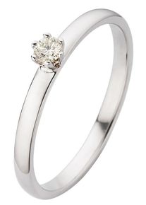 Phoenix PHÖNIX Damen Fingerring "Schmuck Geschenk Gold 333 Fingerring Damenring Solitär LIEBE", 54, 0,1 ct SI = kleine Einschlüsse, Weißgold 333-Diamanten,