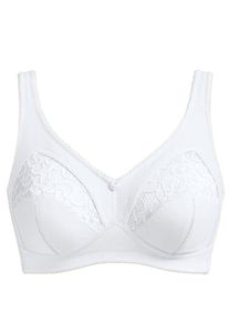 SuSa Damen Minimizer-BH, Gr. 105, weiß, 60% Baumwolle, 35% Polyamid, 5% Elasthan, BHs