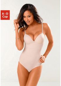 Lascana Damen Push-up-Body, Gr. 85, beige, Obermaterial: 82% Polyamid (TACTEL), 18% Elasthan (LYCRA), klassisch, Bodies, für ein tolles Dekolleté aus