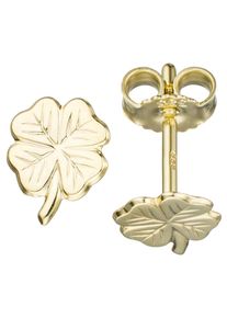 Jobo Damen Paar Ohrstecker "Kleeblatt", Gelbgold 333, gold, Gelbgold 333, Ohrringe, 333 Gold