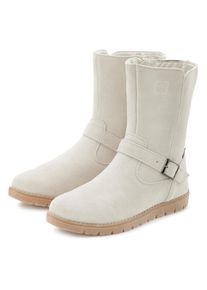 ELBSAND Damen Winterstiefel, Gr. 35, beige, Obermaterial: 100% Rindsleder. Futter: 100% Textilmaterial. Decksohle: 100% Textilmaterial. Laufsohle: