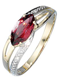 Jobo Damen Diamantring, 52, P1 = bei 10-facher Vergrößerung erkennbare Einschlüsse, Gelbgold 585-Diamanten, gelb, Gelbgold 585, Diamanten,