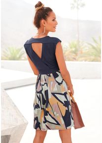 Lascana Damen Sommerkleid, bunt, modisch, Gr. 36, bedruckt, Jersey, Obermaterial: 95% Viskose, 5% Elasthan, Kleider, mit Rückenausschnitt in