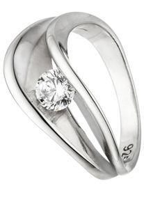 Jobo Damen Fingerring "Ring mit mit Zirkonia", 54, Silber 925 (Sterlingsilber), silber, Silber 925 (Sterlingsilber), Fingerringe, 925 Silber
