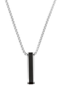 s.Oliver Herren Kette mit Anhänger "2035796", Edelstahl, L: 60cm, schwarz, Edelstahl, Halsketten