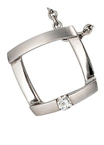 Jobo Damen Ketten-Anhänger "Anhänger mit Diamant", SI = kleine Einschlüsse, Platin 950-Diamanten, grau, Platin 950, Diamanten, Schmuckanhänger, 950