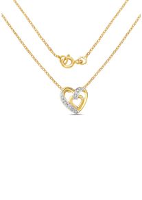 Firetti Damen Kette mit Anhänger "Schmuck Geschenk, Herz", 0,04 ct, Silber 925 (Sterlingsilber)-Diamanten, L: 45cm B: 1,2mm, silber, Silber 925