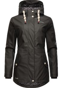 Navahoo Damen Regenjacke "Oceans Heart", schwarz, modisch, Gr. XS, Oberstoff: 70% Polyester, 30% Polyurethan, Futter: 100% Polyester, Wattierung: