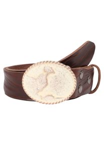 Damen Ledergürtel, braun, casual,modisch, Gr. 115, RETTUNGSRING BY SHOWROOM 019, unifarben, Leder, Gürtel, austauschbare Schließe »Neustadt Rosé Mit